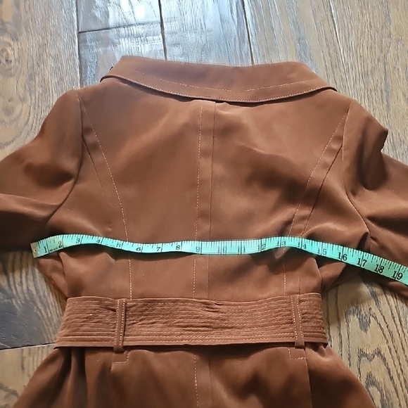 VINTAGE Tan Double-Breasted Trench Coat - Picture 7 of 7